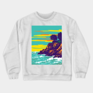 Pleasure Point Beach in Santa Cruz County California WPA Poster Art Crewneck Sweatshirt